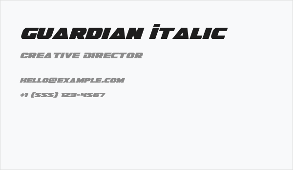 Guardian Italic Business Card