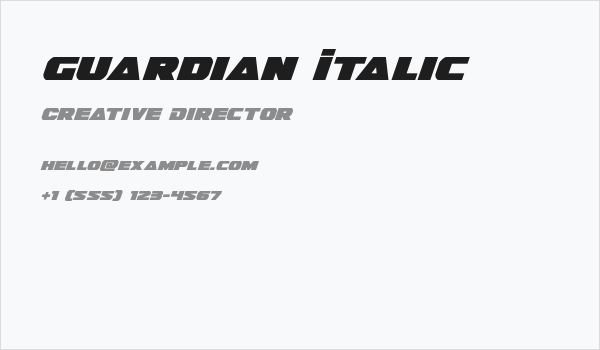 Guardian Italic Business Card