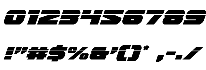 Guardian Laser Italic Font OTHER CHARS