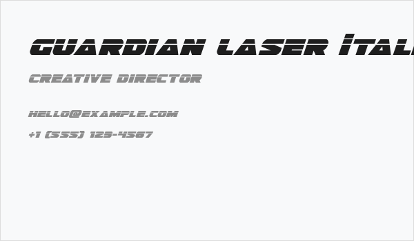 Guardian Laser Italic Business Card