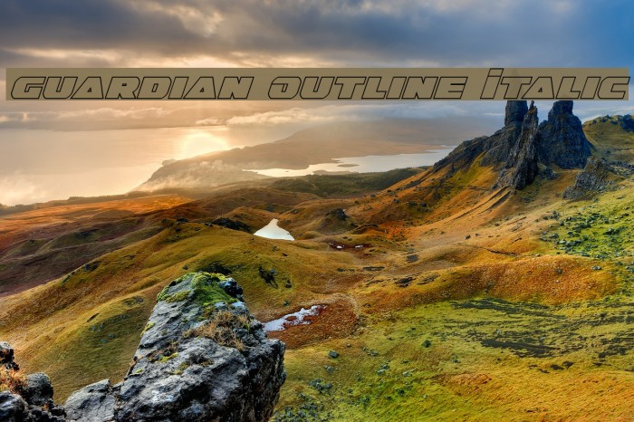 Guardian Outline Italic Font examples