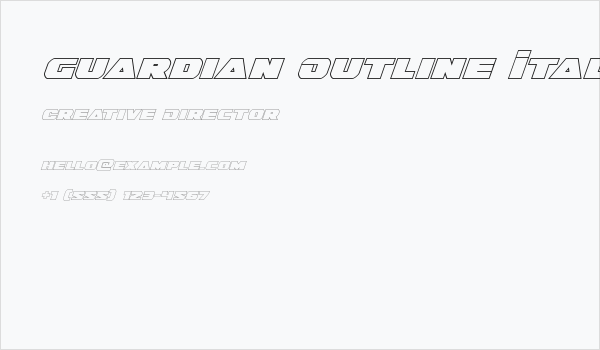 Guardian Outline Italic Business Card