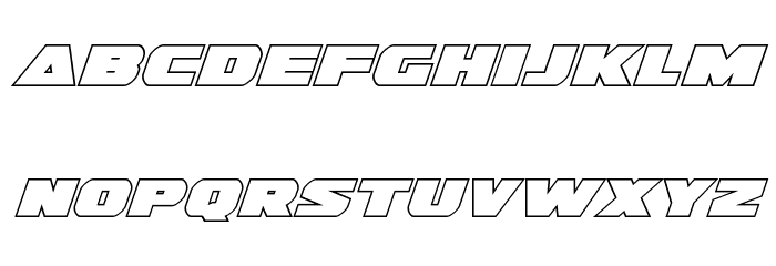 Guardian Outline Italic Font LOWERCASE