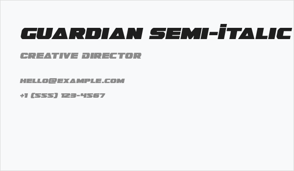 Guardian Semi-Italic Business Card