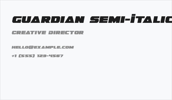 Guardian Semi-Italic Business Card