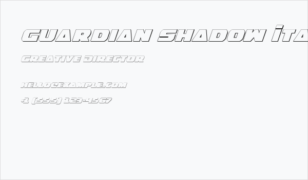 Guardian Shadow Italic Business Card