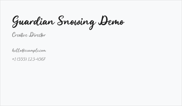 Guardian Snowing Demo Business Card