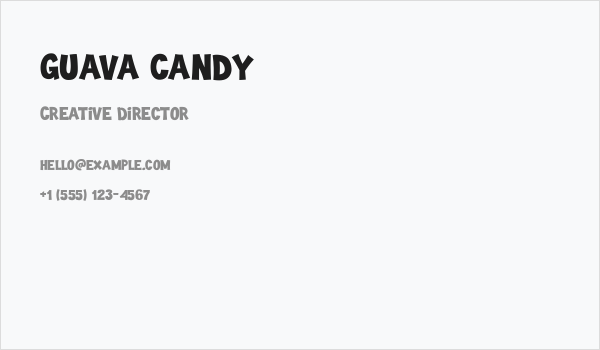 Guava Candy Business Card