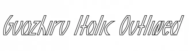 Guazhiru Italic Outlined  Descarca Fonturi Gratis