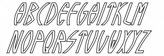 Guazhiru Italic Outlined フォント 大文字
