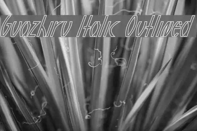 Guazhiru Italic Outlined Font examples