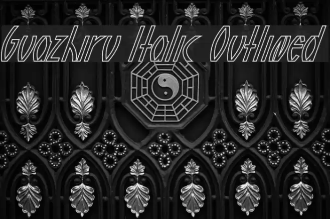 Guazhiru Italic Outlined Font examples