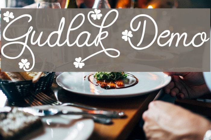 Gudlak Demo Font examples