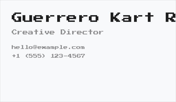 Guerrero Kart Regular Business Card