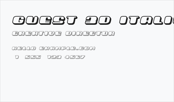 Guest 3D Italic Business Card