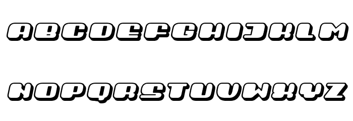 Guest 3D Italic Font LOWERCASE