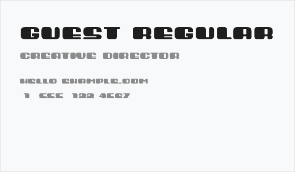 Guest Regular Business Card