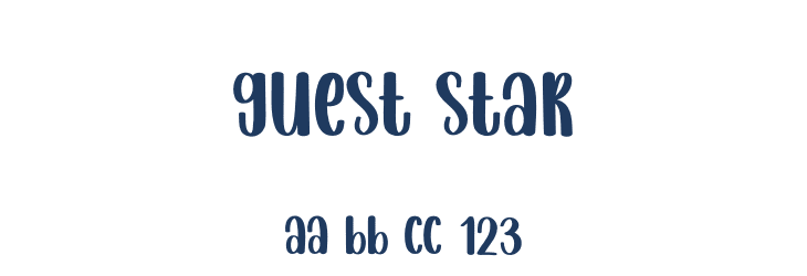 Guest Star Font Preview