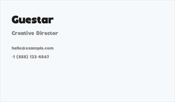 Guestar Business Card