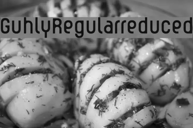 Guhly-Regularreduced Font examples