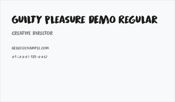 Guilty Pleasure DEMO Regular Business Card