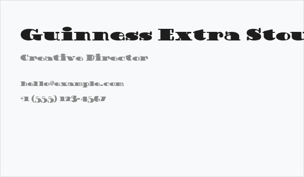 Guinness Extra Stout NF Business Card