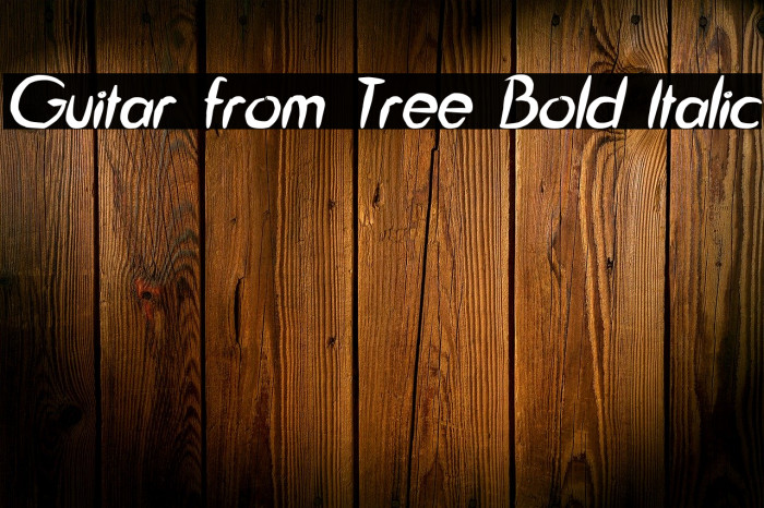Guitar from Tree Bold Italic Font examples