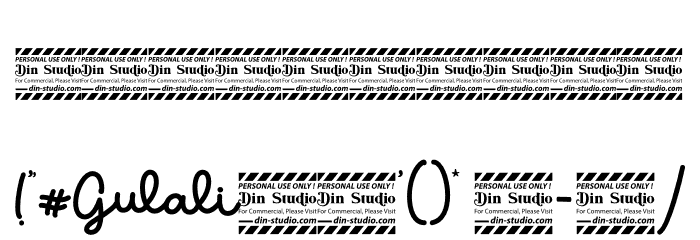 Gulali Personal Use Font OTHER CHARS