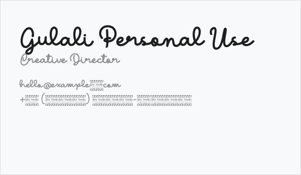 Gulali Personal Use Business Card