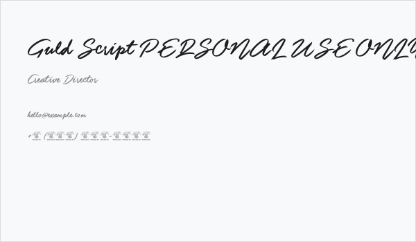 Guld Script PERSONAL USE ONLY Business Card