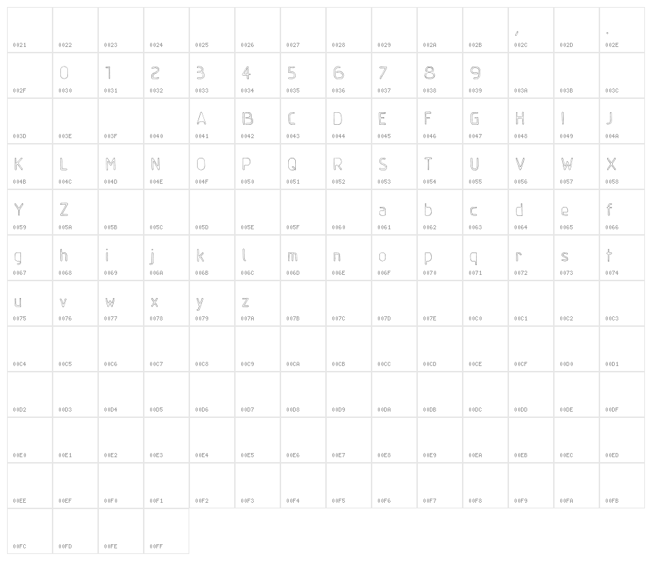 GumballSample-Regular Character Map