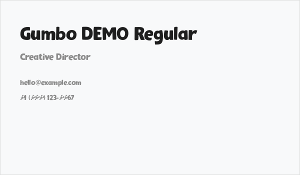 Gumbo DEMO Regular Business Card