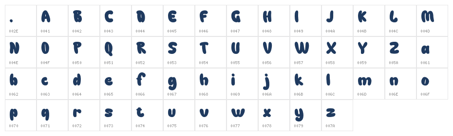Gummy Child DEMO Regular Character Map
