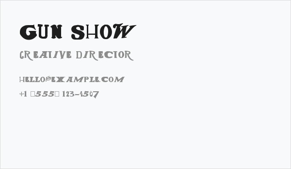 Gun Show Business Card