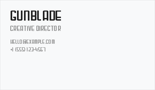 Gunblade Business Card