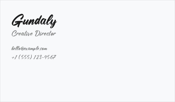 Gundaly Business Card