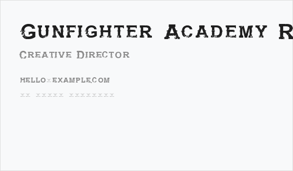 Gunfighter Academy Regular Business Card