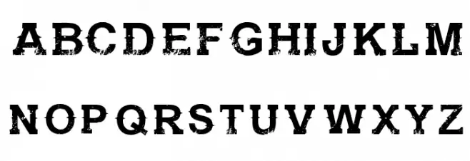 Gunfighter Academy Regular Caratteri MINUSCOLO