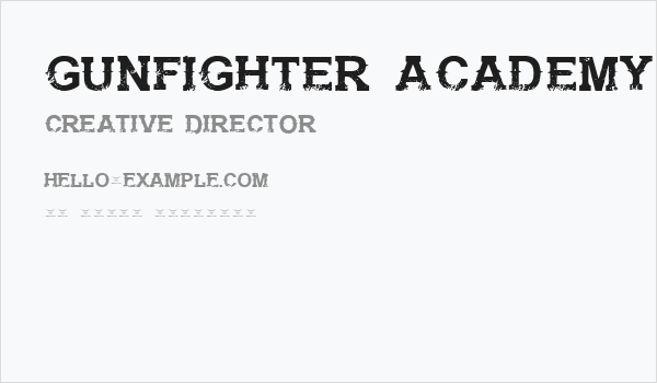 Gunfighter Academy Regular Business Card