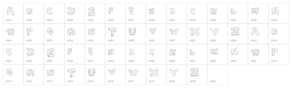 GunkyIck Character Map