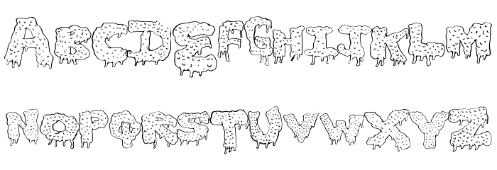 GunkyIck Font LOWERCASE