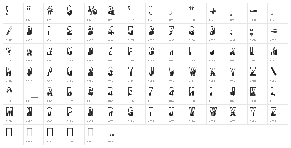 Gunmetal Regular Character Map