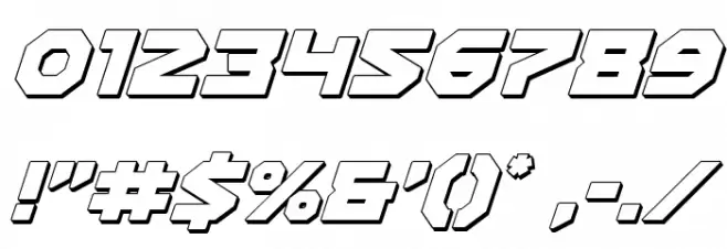 Gunner Storm 3D Italic Font OTHER CHARS
