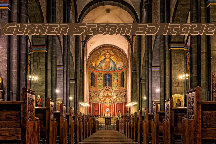 Gunner Storm 3D Italic Example 1