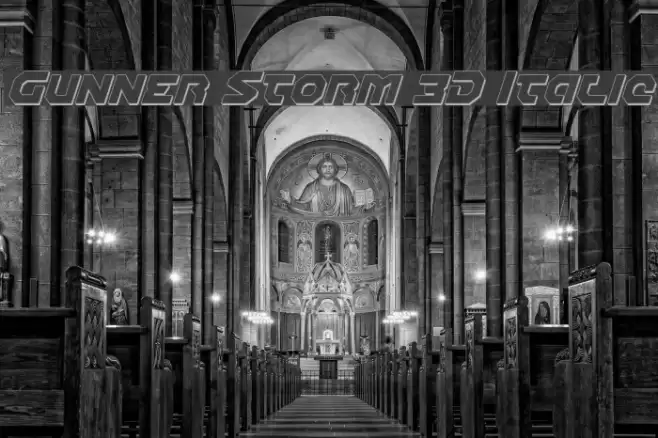 Gunner Storm 3D Italic Font examples