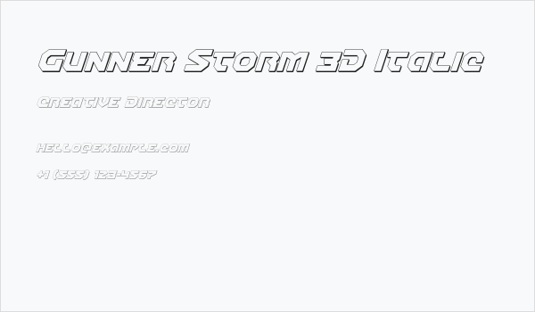Gunner Storm 3D Italic Business Card