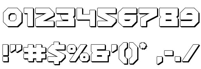 Gunner Storm 3D Font OTHER CHARS