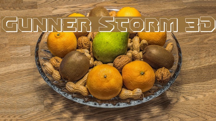 Gunner Storm 3D Font examples