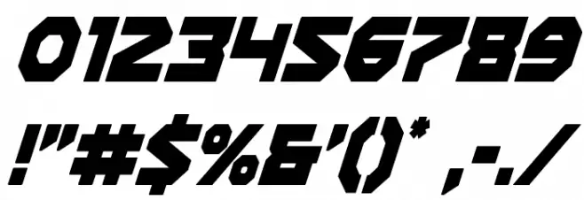 Gunner Storm Condensed Italic Font OTHER CHARS