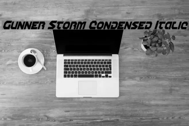 Gunner Storm Condensed Italic Font examples